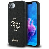 Husa Guess Glitter Fixed Big 4G iPhone 16e cu sclipici, negru, GUHCPSE4HG4SGK