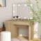 Masă de machiaj cu lumini LED, stejar, 110x55x145 cm, MDF