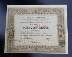 Actiune 1919 Economia din Focsani / titlu / actiuni foto