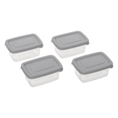 Set 4 mini caserole cu capac pentru alimente,125 ml,4 bucati set