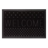 Covor intrare ConceptSeller&reg;, antiderapant, dreptunghiular cu diferite forme si mesaj in relief &rdquo;Welcome&rdquo;, Lungime x Latime x Grosime 60 x 40 x 0.5 cm, Oem