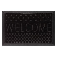 Covor intrare ConceptSeller&amp;reg;, antiderapant, dreptunghiular cu diferite forme si mesaj in relief &amp;rdquo;Welcome&amp;rdquo;, Lungime x Latime x Grosime 60 x 40 x 0.5 cm foto