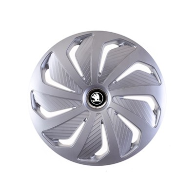 Set 4 Capace Roti pentru Skoda Nou Alb-Negru, model Wind Gray, R16, SKODA foto