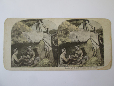 Fotografie sterosc.policr.pe carton 176 x 86 mm:Bătălia de la Aisne 1914 WWI foto