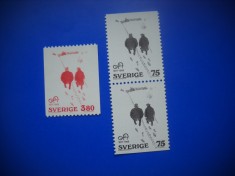 HOPCT TIMBRE SUEDIA MNH 1057 CARICATURIST O ANDERSSON-3 VALORI 1977-NESTAMPILAT