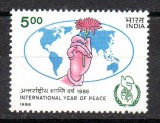 INDIA 1986, Flora, serie neuzata, MNH
