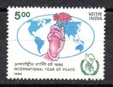 INDIA 1986, Flora, serie neuzata, MNH, Nestampilat