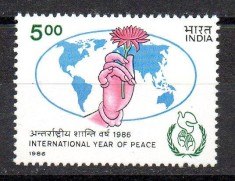 INDIA 1986, Flora, serie neuzata, MNH