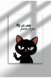 Unframed Cat Quote Canvas Poster in Romanian - Digital Print - Ma Uit Urat Pentru Ca Pot | A3 (29.7 x 42 cm)