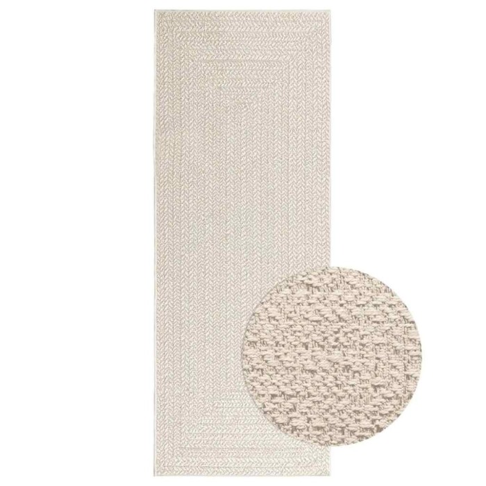 Covor &bdquo;ZIZUR&rdquo; crem aspect iută pentru interior și exterior