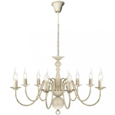 Candelabru alb de metal &icirc;n stil antic 8 x becuri E14 241383