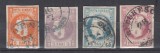 ROMANIA 1868 LP 21 LP 22 LP 23 LP 24 REGELE CAROL I CU FAVORITI EMISIUNEA a II-a SERIE STAMPILATA