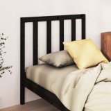 Tablie pat vidaXL, negru, 96x4x100 cm, lemn masiv pin, suport spate, design modern, dormitor