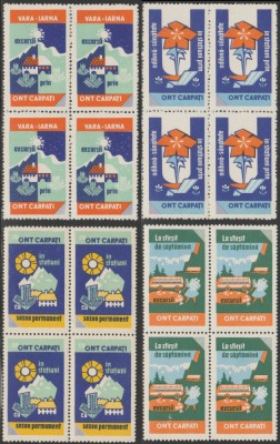 1970 Romania - Set de 4 blocuri a cate 4 vignete ONT Carpati foto
