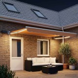 Cumpara ieftin Copertina manuala cu LED solar 4,5 x 3 m Nisipiu 100% Polyester