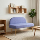 vidaXL Bancă tapițată cu spătar Denim Albastru 110 x 60 x 76 cm 42040769