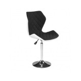 Scaun de birou HM Matrix 2, Ergonomic, Baza fixa, Cadru Cromat, Stofa/Piele ecologica, Inaltime ajustabila, Rotativ, 100 Kg, Alb/Negru
