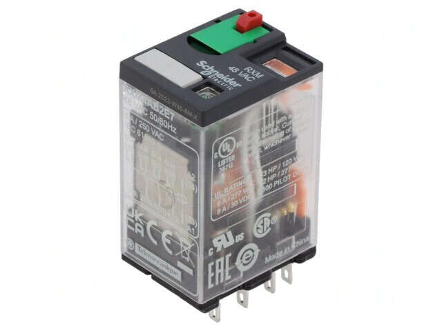 Releu electromagnetic 4PDT 6A 250VAC cu soclu