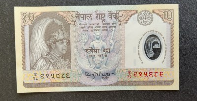 Nepal - 10 Rupees / rupii - polimer - portrait of King Gyanendra s23 foto