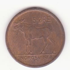Norvegia 5 &amp;Oslash;re 1968- Olav V foto