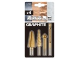 Set burghie graduale conice GRAPHITE &Oslash;4-12mm, 4 buc - cod 54T301