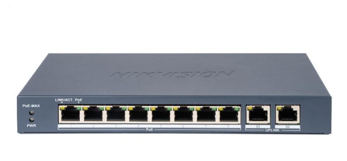 Switch PoE Hikvision DS-3E0310P-E/M(B): 8 &times; 10/100 Mbps PoE port,