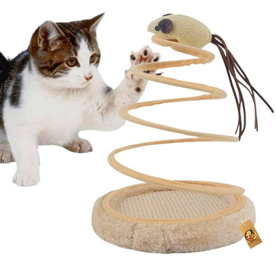 Jucarie interactiva pentru pisicute, Ascutitor ghiare, Model Soricel cu coada foto