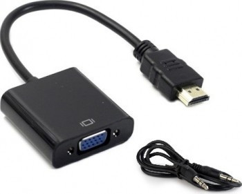 Cablu adaptor HDMI tata la VGA mama + audio jack 3,5mm foto