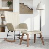 VidaXL Scaun balansoar cu taburet, alb crem, catifea 327763