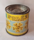 POLEN recoltat de albine - asociatia crescatorilor de albine, combinatul apicol Bucuresti - cutie veche din tabla litografiata, anul 1975
