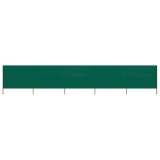 Paravan anti-v&acirc;nt cu 5 panouri, verde, 600 x 120 cm, textil
