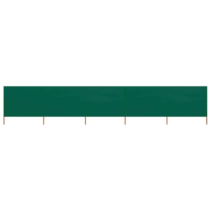 vidaXL Paravan anti-v&acirc;nt cu 5 panouri, verde, 600 x 120 cm, textil