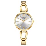 Ceas Dama CURREN 9092, Quartz, Bratara Aurie, Cadran Alb, Otel Inoxidabil, 30mm, Elegant si Versatil