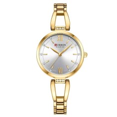 Ceas Dama CURREN 9092, Quartz, Bratara Aurie, Cadran Alb, Otel Inoxidabil, 30mm, Elegant si Versatil