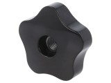 Buton Rotativ ELESA+GANTER 60mm Filet M12, Duroplast PF, Negru, Otel, Temp. -20..110&deg;C, Cod VC.253/60A-M12