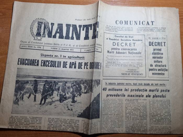 ziarul inainte 23 martie 1973-articole braila