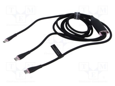 Cablu USB 2.0 USB C VENTION 1,5m negru cu 2 mufe nichelate foto
