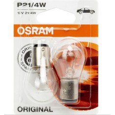 Set 2 bec P21 4W Osram Original Blister dublu filament pentru lampa frana