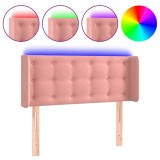 Cumpara ieftin Tablie de pat cu LED, roz, 93x16x78/88 cm, catifea