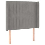 Cumpara ieftin Tablie de pat cu aripioare gri deschis 83x16x118/128 cm catifea
