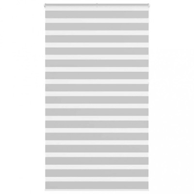 Jaluzea tip zebra gri deschis lățime țesătură 130,9cm poliester foto