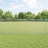 VidaXL Gard din S&acirc;rmă Sudată cu 5 St&acirc;lpi Argintii 0.8x10 m Oțel