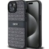 Husa iPhone 15 Plus - DKNY Leather Mono Stripe &amp; Metal Logo (DKHCP15MPRTHSLK) - Black