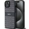 Husa iPhone 15 Plus - DKNY Leather Mono Stripe &amp; Metal Logo (DKHCP15MPRTHSLK) - Black