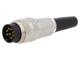 Conector M16 mufă tată lipire cablu PIN 8 5A 60V drept, Lumberg