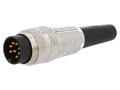 Conector M16 mufă tată lipire cablu PIN 8 5A 60V drept foto