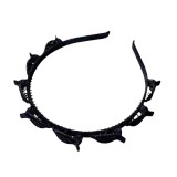 Banda de par pentru femei, flippy, agrafa stil coreean, accesoriu pentru par cu textura multistrat, negru