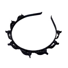 Banda de par pentru femei, flippy, agrafa stil coreean, accesoriu pentru par cu textura multistrat, negru