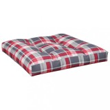 Cumpara ieftin Perna de paleti, rosu carouri, 80x80x12 cm, material textil