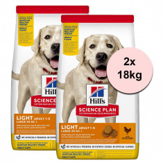 Hill&#039;s Science Plan Canine Adult Light Large Breed Chicken 2 x 18kg